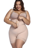 Plus Size Full Body Shaper with Zipper - Slimming Bodysuit with Butt Lifter