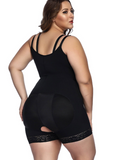 Plus Size Full Body Shaper with Zipper - Slimming Bodysuit with Butt Lifter