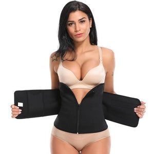 Waist Trainer Sweat Belt Fitness Trimmer ~ With Velcro & Zipper!