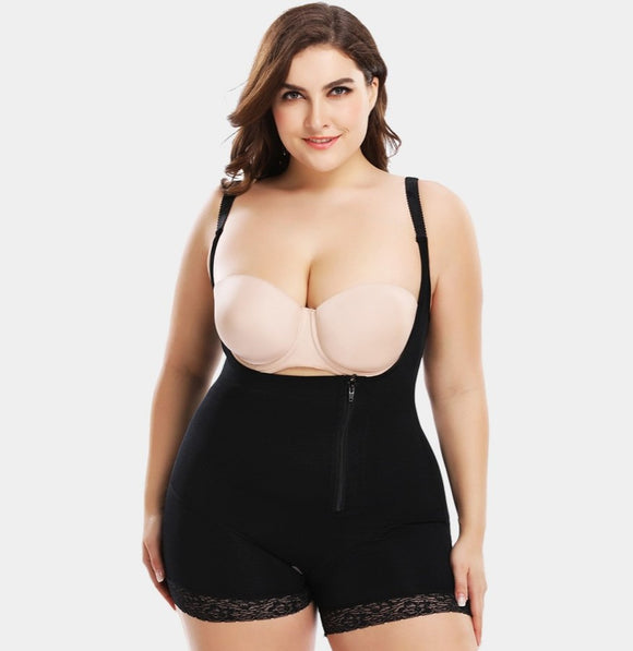 Plus Size Full Body Zip Shaper with Butt Lifter - Easy Bathroom Access