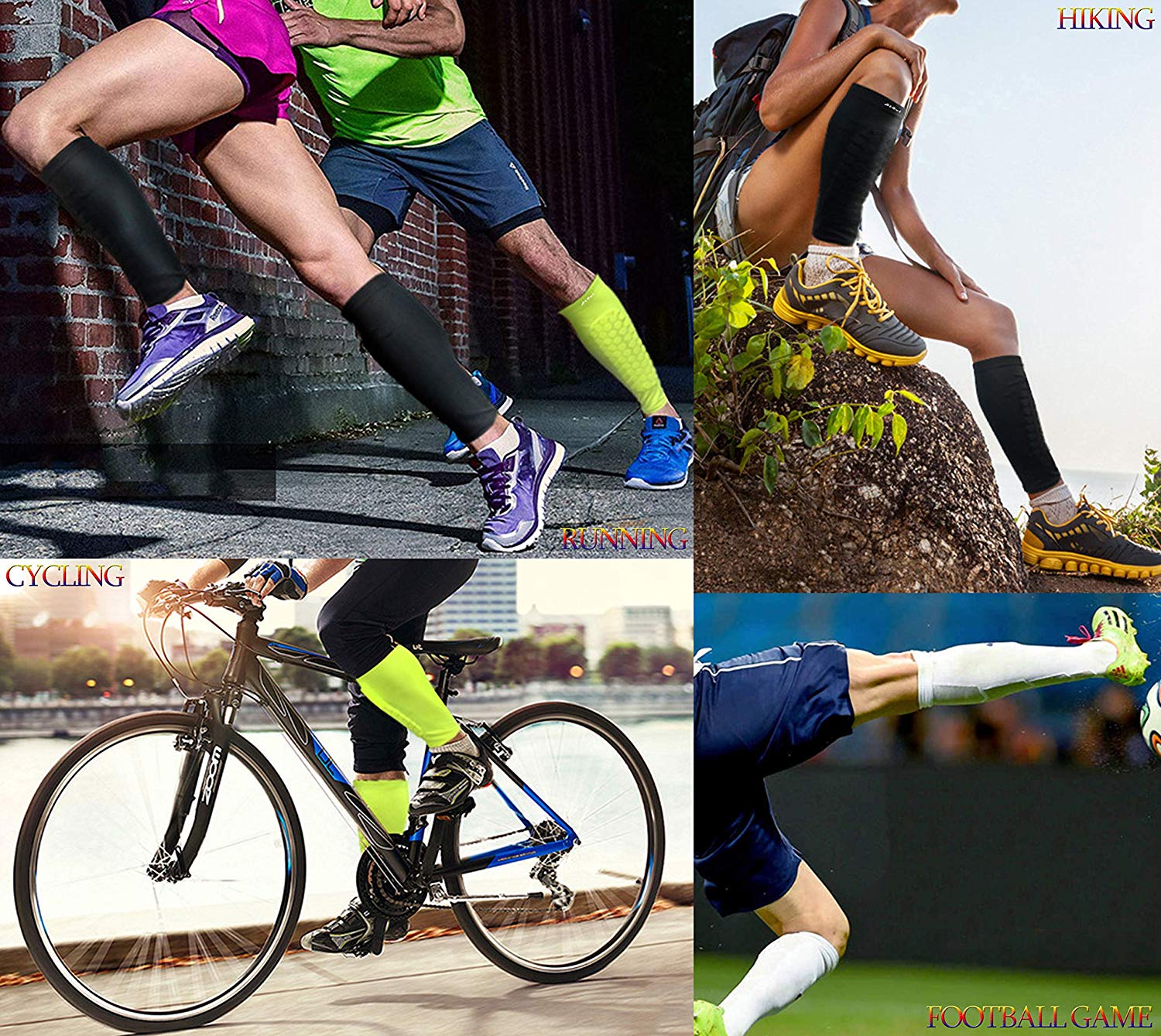 Calf Compression Sleeve Shin Splint Guards Relief Reduce Swelling Pain ...