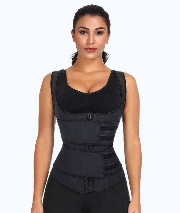 Premium Waist Trainer Vest - Double Compression Straps with Supportive Zipper!