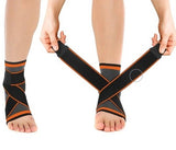 Ankle Brace - Compression Support Sleeve - Adjustable Stabilizer Straps