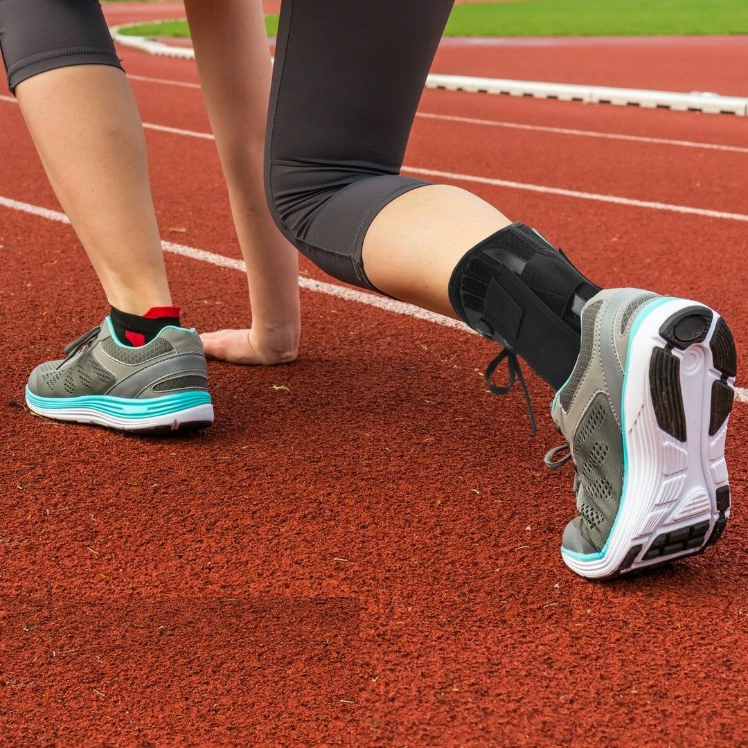 Lace up Ankle Brace Compression Support Wrap with Stabilizer Straps ...