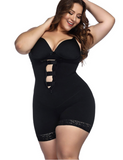 Plus Size Full Body Shaper with Zipper - Slimming Bodysuit with Butt Lifter