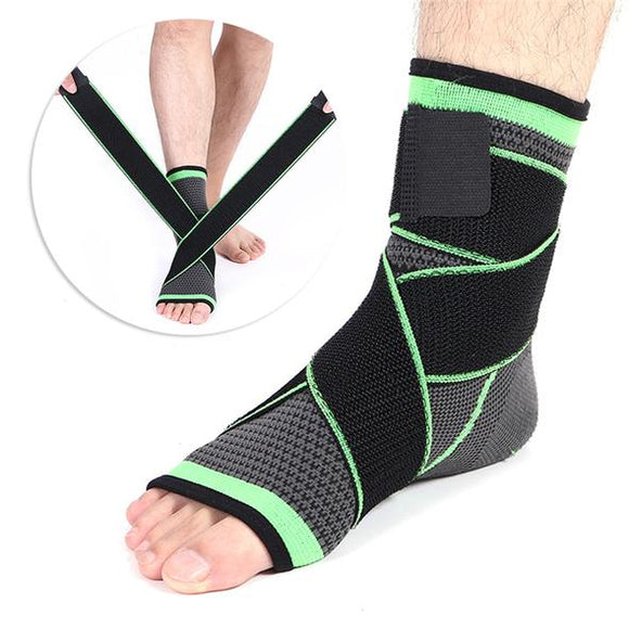 Ankle Brace - Compression Support Sleeve - Adjustable Stabilizer Straps