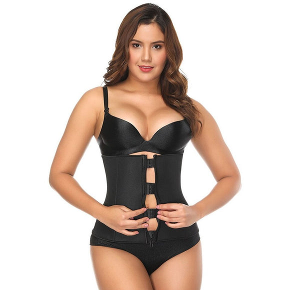Plus Size Clip & Zip Waist Trainer - Triple Hook and Zippered Body Shaper!