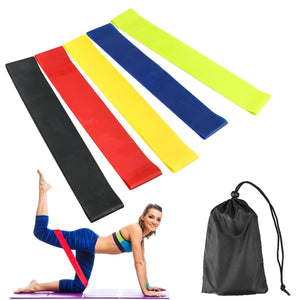 4 Pack Resistance Bands Latex Loop Set with Carry Bag - Progressive Strength Levels - StabilityPro™