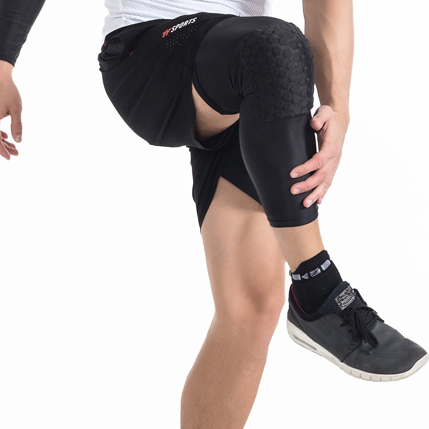Nba Compression Pads Knee Sleeve Compression Pads Basketball Wrestling Hex Padded Legs ...