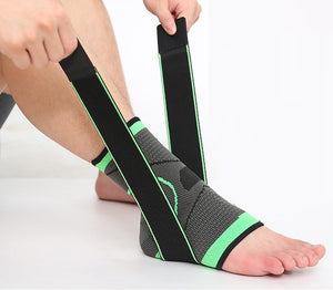 Ankle Brace - Compression Support Sleeve - Adjustable Stabilizer Straps