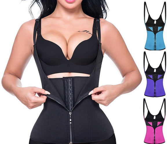 Zipper Sauna Waist Trainer Slimming Cincher Corset Postpartum Trimmer - StabilityPro™