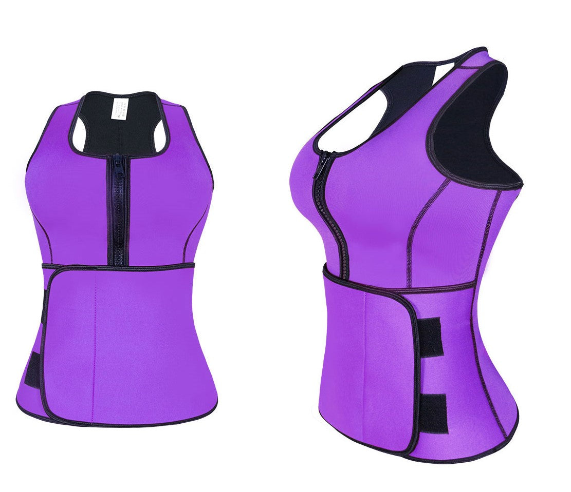 Plus Size Sauna Slimming Vest Waist Trainer Adjustable Velcro Sweat ...