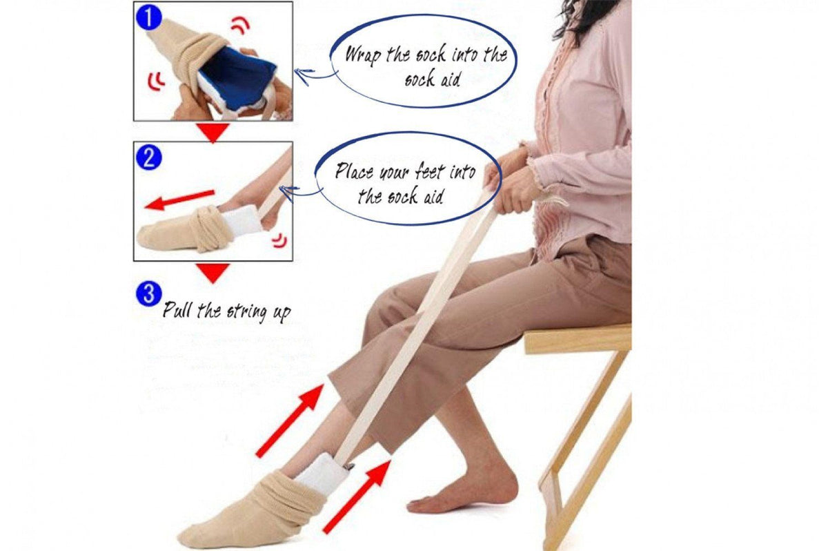 Deluxe Sock & Stocking Puller Assistant Aid - Easy Up Compression Help ...